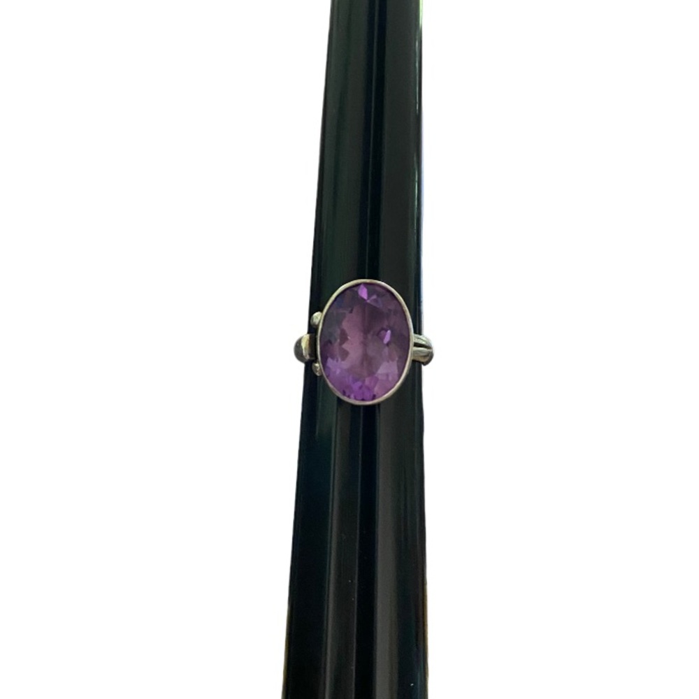 Vintage Sajen Sterling Silver Purple Amythyst Stone Size 8 Signed 925
